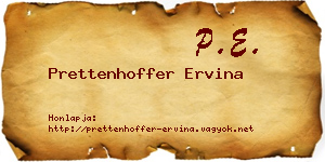 Prettenhoffer Ervina névjegykártya